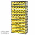Global Industrial Steel Shelving with 48 4inH Plastic Shelf Bins Yellow, 36x18x72-13 Shelves 603444YL